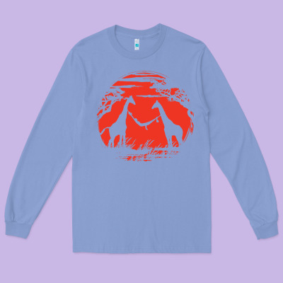 Giraffe Long Sleeve Tee Designed By Artisfamous