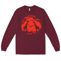 Burgundy giraffe Long Sleeve Tee - artisFamous