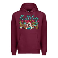 Burgundy english bulldog mom Premium Hoodie - Artiststas