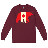 Burgundy Canadian Bear Long Sleeve Tee - artisFamous