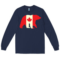 Navy Canadian Bear Long Sleeve Tee - artisFamous