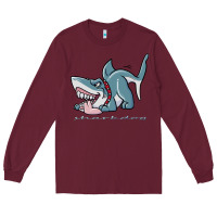 Burgundy Sharkdog Sticker Long Sleeve Tee - artisFamous