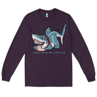Plum Sharkdog Sticker Long Sleeve Tee - artisFamous