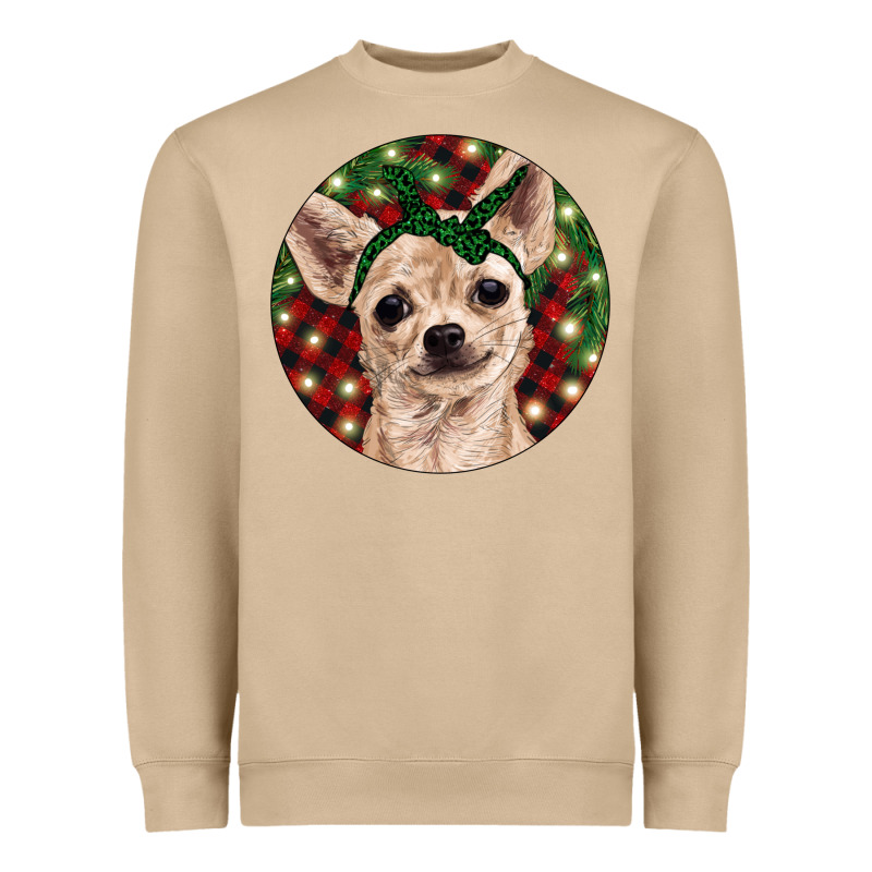 Christmas Chihuahua With Buffalo Plaid Heavyweight Sweatshirt by RanaPortraitStore | Teevron