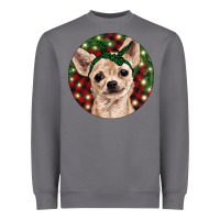 Storm Christmas Chihuahua With Buffalo Plaid Heavyweight Sweatshirt - RanaPortraitStore