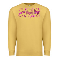 Antique Gold hope breast cancer butterfly Premium Sweatshirt - Jasminsmagicworld