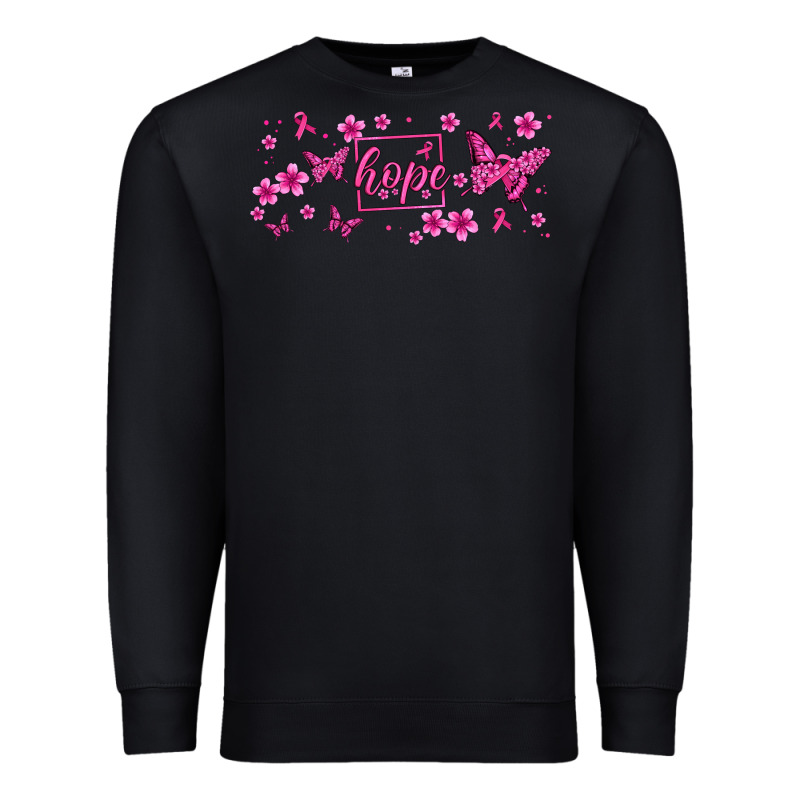 Hope Breast Cancer Butterfly Premium Sweatshirt by Jasminsmagicworld | Teevron