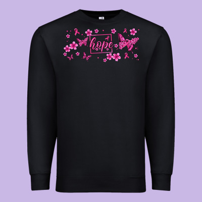 Hope Breast Cancer Butterfly Premium Sweatshirt Designed By Jasminsmagicworld