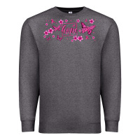 Charcoal Heather hope breast cancer butterfly Premium Sweatshirt - Jasminsmagicworld