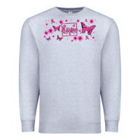Heather Grey hope breast cancer butterfly Premium Sweatshirt - Jasminsmagicworld