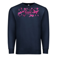 Navy hope breast cancer butterfly Premium Sweatshirt - Jasminsmagicworld