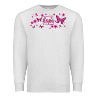 Oatmeal Heather hope breast cancer butterfly Premium Sweatshirt - Jasminsmagicworld
