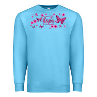 Ocean Blue hope breast cancer butterfly Premium Sweatshirt - Jasminsmagicworld