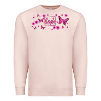 Pale Pink hope breast cancer butterfly Premium Sweatshirt - Jasminsmagicworld