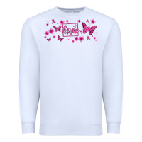 White hope breast cancer butterfly Premium Sweatshirt - Jasminsmagicworld