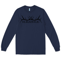 Navy Elkaholic Long Sleeve Tee - artisFamous