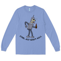 Colony Blue Futurama Ctrl Alt Shift Kill Bender Long Sleeve Tee - artisFamous