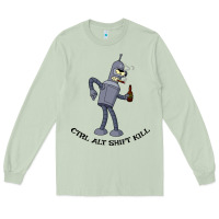 Matcha Futurama Ctrl Alt Shift Kill Bender Long Sleeve Tee - artisFamous