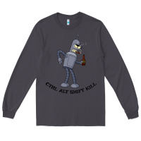 Smoke Futurama Ctrl Alt Shift Kill Bender Long Sleeve Tee - artisFamous