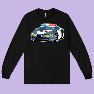 Police Car Long Sleeve Tee Designed By Artisfamous
