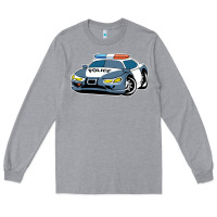 Heather Grey police car Long Sleeve Tee - artisFamous