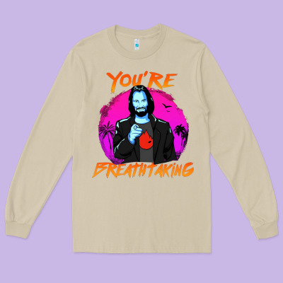 You Are Breathtaking Keanu Reeves Actor Long Sleeve Tee Designed By Artisfamous