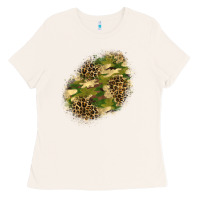 Bone camouflage and leopard patch  5 Ladies Tee - BundleAndBundleShop