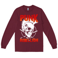 Burgundy music punk Long Sleeve Tee - artisFamous