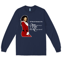Navy All I Want for Christmas Is You Long Sleeve Tee - artisFamous