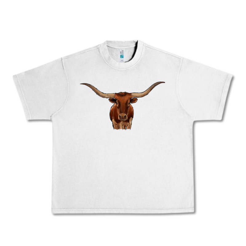 Texas Longhorn Illustration Urban Heavy Tee by CowhideDigitalArt | Teevron