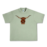 Oil Green texas longhorn illustration Urban Heavy Tee - CowhideDigitalArt