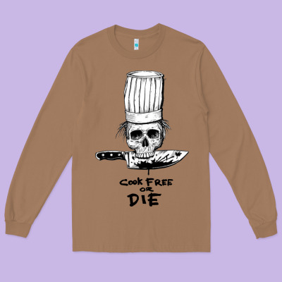 Bourdain Cook Free Or Die Long Sleeve Tee Designed By Artisfamous