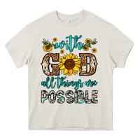 Cream with god all things are possible Heavy Core Tee - OliviaCreatesArt