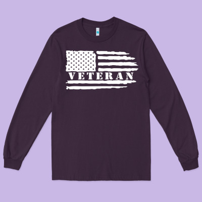American Veteran, Patriotic American Tee, Army Style Sweatshirt Long Sleeve Tee Designed By Artisfamous