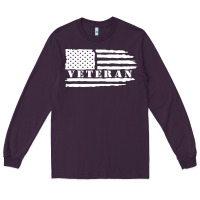 Plum american veteran, patriotic american tee, army style sweatshirt Long Sleeve Tee - artisFamous
