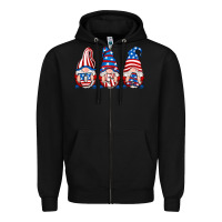 Black usa fourth of july gnomes Zipper Hoodie - RanaPortraitStore