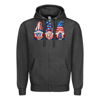 Charcoal Heather usa fourth of july gnomes Zipper Hoodie - RanaPortraitStore
