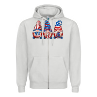 Dove Grey usa fourth of july gnomes Zipper Hoodie - RanaPortraitStore