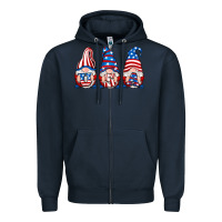 Navy usa fourth of july gnomes Zipper Hoodie - RanaPortraitStore