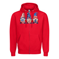 Red usa fourth of july gnomes Zipper Hoodie - RanaPortraitStore