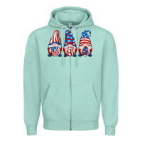 Seafoam usa fourth of july gnomes Zipper Hoodie - RanaPortraitStore