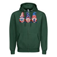 Sports Green usa fourth of july gnomes Zipper Hoodie - RanaPortraitStore