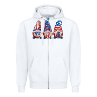 White usa fourth of july gnomes Zipper Hoodie - RanaPortraitStore