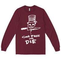 Burgundy bourdain cook free or die Long Sleeve Tee - artisFamous