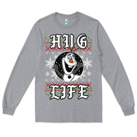 Heather Grey fro.zen o.l.a.f hug life ugly christmas sweater style shirt Long Sleeve Tee - artisFamous