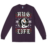 Plum fro.zen o.l.a.f hug life ugly christmas sweater style shirt Long Sleeve Tee - artisFamous