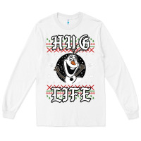 White fro.zen o.l.a.f hug life ugly christmas sweater style shirt Long Sleeve Tee - artisFamous