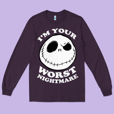 J.a.c.k  Skel.ling.ton  Worst Nightmare T Shirt Long Sleeve Tee Designed By Artisfamous