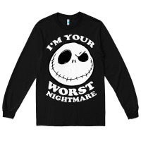 Black j.a.c.k  skel.ling.ton  worst nightmare t shirt Long Sleeve Tee - artisFamous
