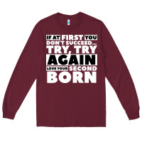 Burgundy second born gifts Long Sleeve Tee - artisFamous